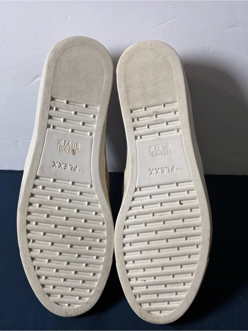 THE FLEXX Men’s Woven Slip-On Loafers in Tan with White Sole